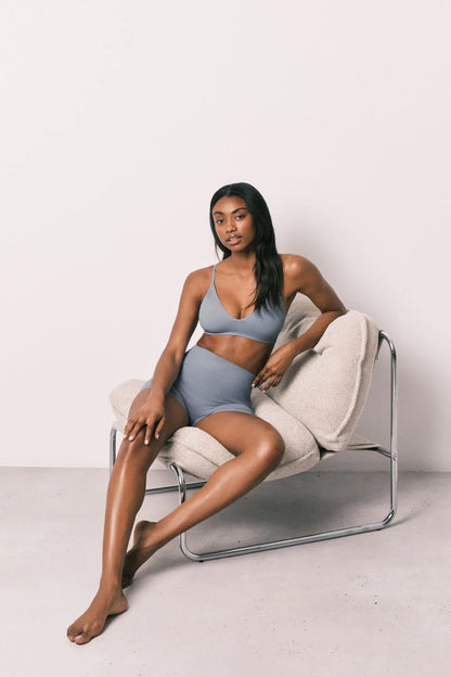 Women Secret Light Blue Women Blue Plain Seamless Triangle Top SKU: 4023900_18 Image 05