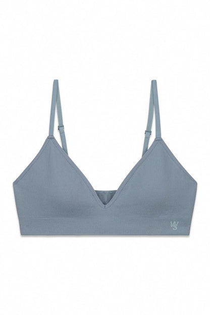 Women Secret Light Blue Women Blue Plain Seamless Triangle Top SKU: 4023900_18 Image 07