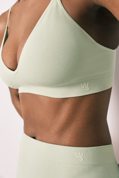 Women Secret Green Women Green Seamless Plain Triangle Top SKU: 4023901_25 Image 06
