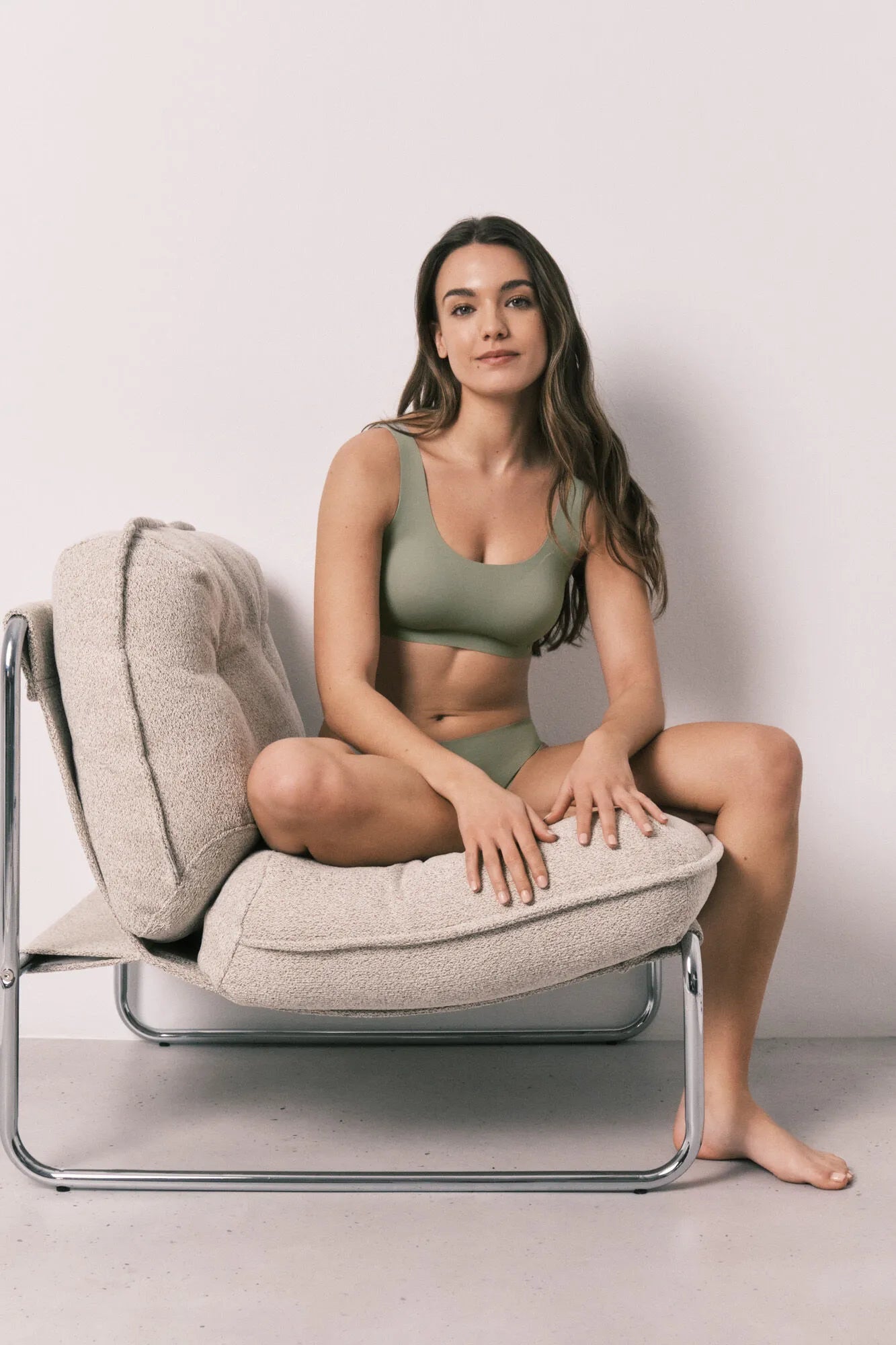 Women Secret Light Khaki Women Khaki Microfibre Plain Clean Cut Top SKU: 4023940_93 Image 02