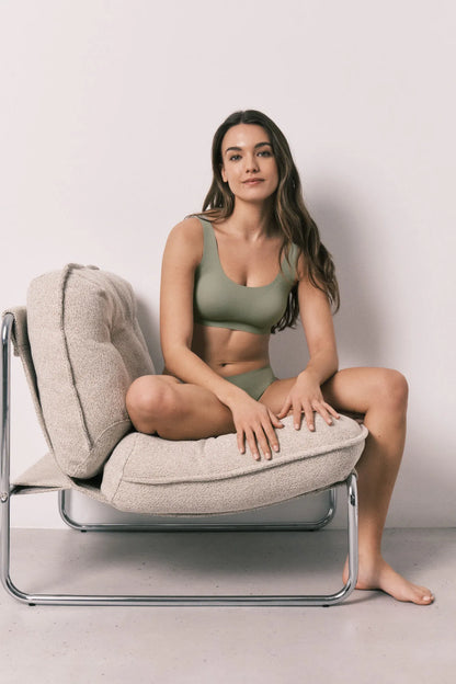 Women Secret Light Khaki Women Khaki Microfibre Plain Clean Cut Top SKU: 4023940_93 Image 02