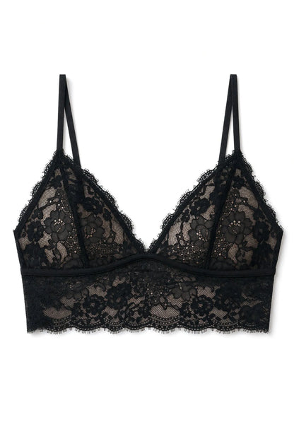 Women Secret Black Women Black Lace Triangle Bralette Bra SKU: 4024222_01 Image 05