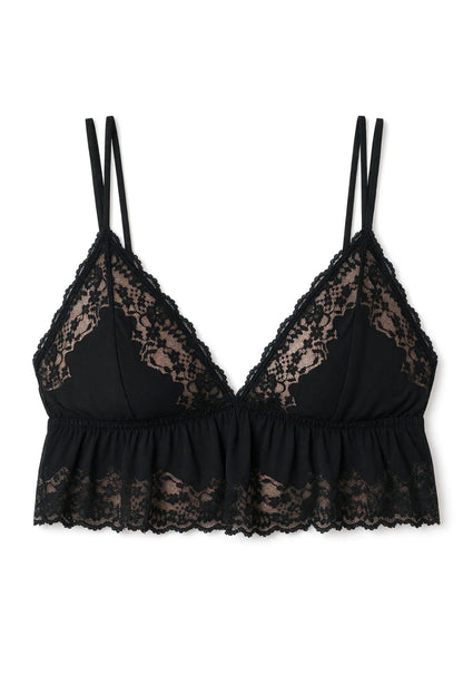 Women Secret Black Women Black Lace Triangle Bralette Bra SKU: 4024223_01 Image 06