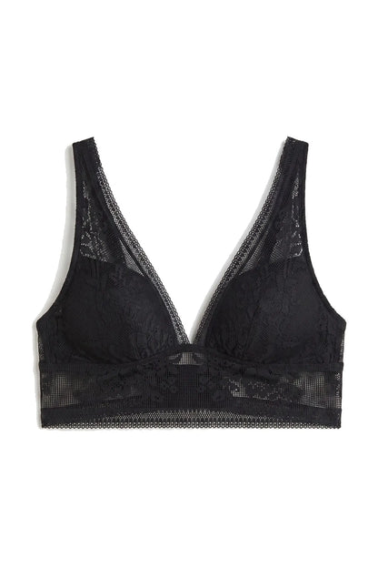 Women Secret Black Women Black Lace Halterneck Bralette Bra SKU: 4024224_01 Image 06