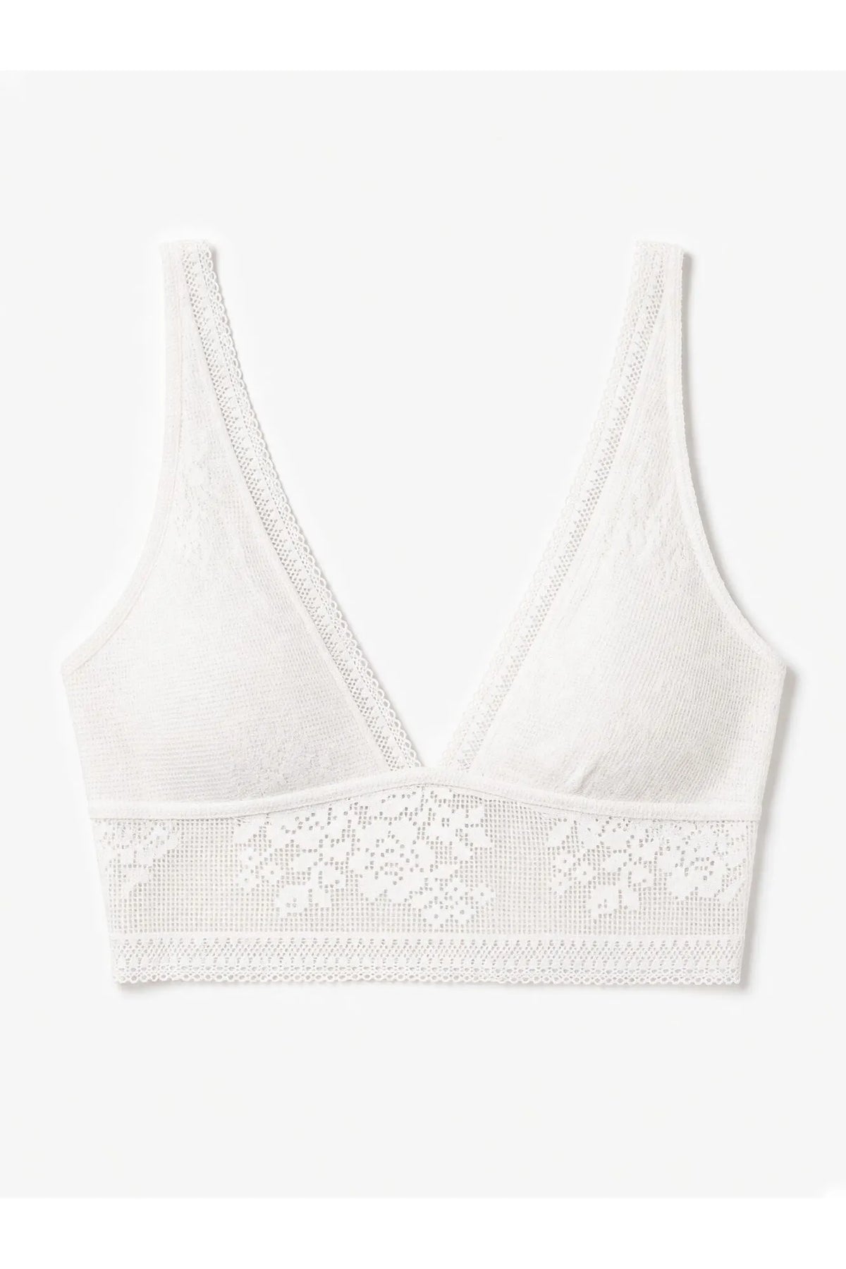 Women Secret Ivory Women White Lace Halterneck Bralette Bra SKU: 4024225_96 Image 07