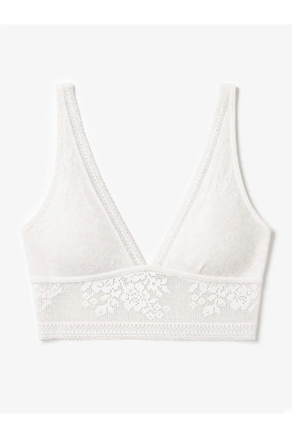 Women Secret Ivory Women White Lace Halterneck Bralette Bra SKU: 4024225_96 Image 07