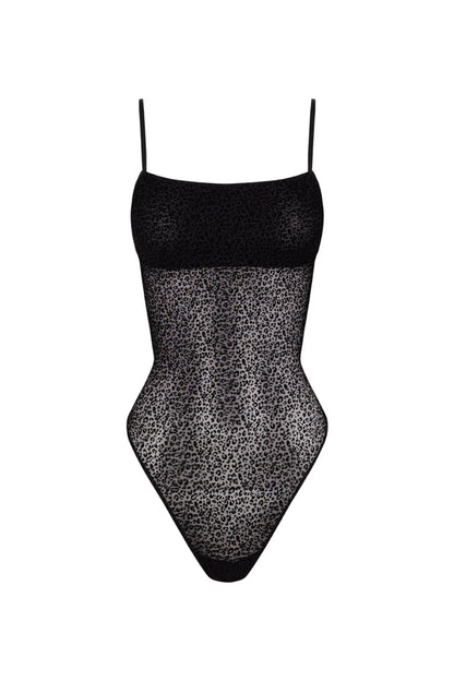 Women Secret Black Women Black Animal Print Tulle Body SKU: 4024228_01 Image 08