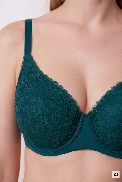 Women Secret Bottle Women Dark Green Lace Push-Up Bra GORGEOUS in Different Cup Sizes SKU: 4024256_20 Image 06