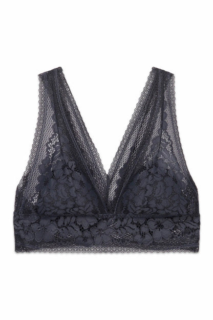 Women Secret Charcoal Grey Women Gray Lace Triangle Bralette SKU: 4024389_40 Image 05