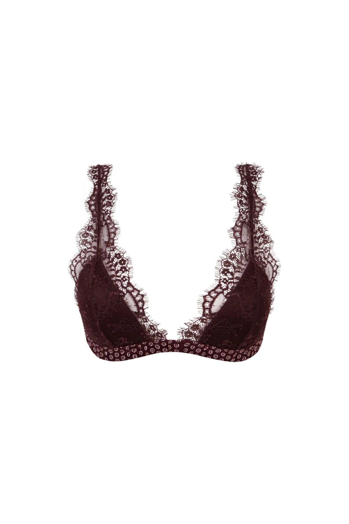 Women Secret Wine Women Burgundy Lace Padded Halterneck Bra SKU: 4024394_68 Image 05