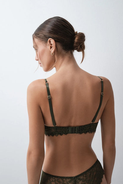 Women Secret Dark Khaki Women Green Lace Push Up Bra GORGEOUS in Different Cup Sizes SKU: 4024398_91 Image 04