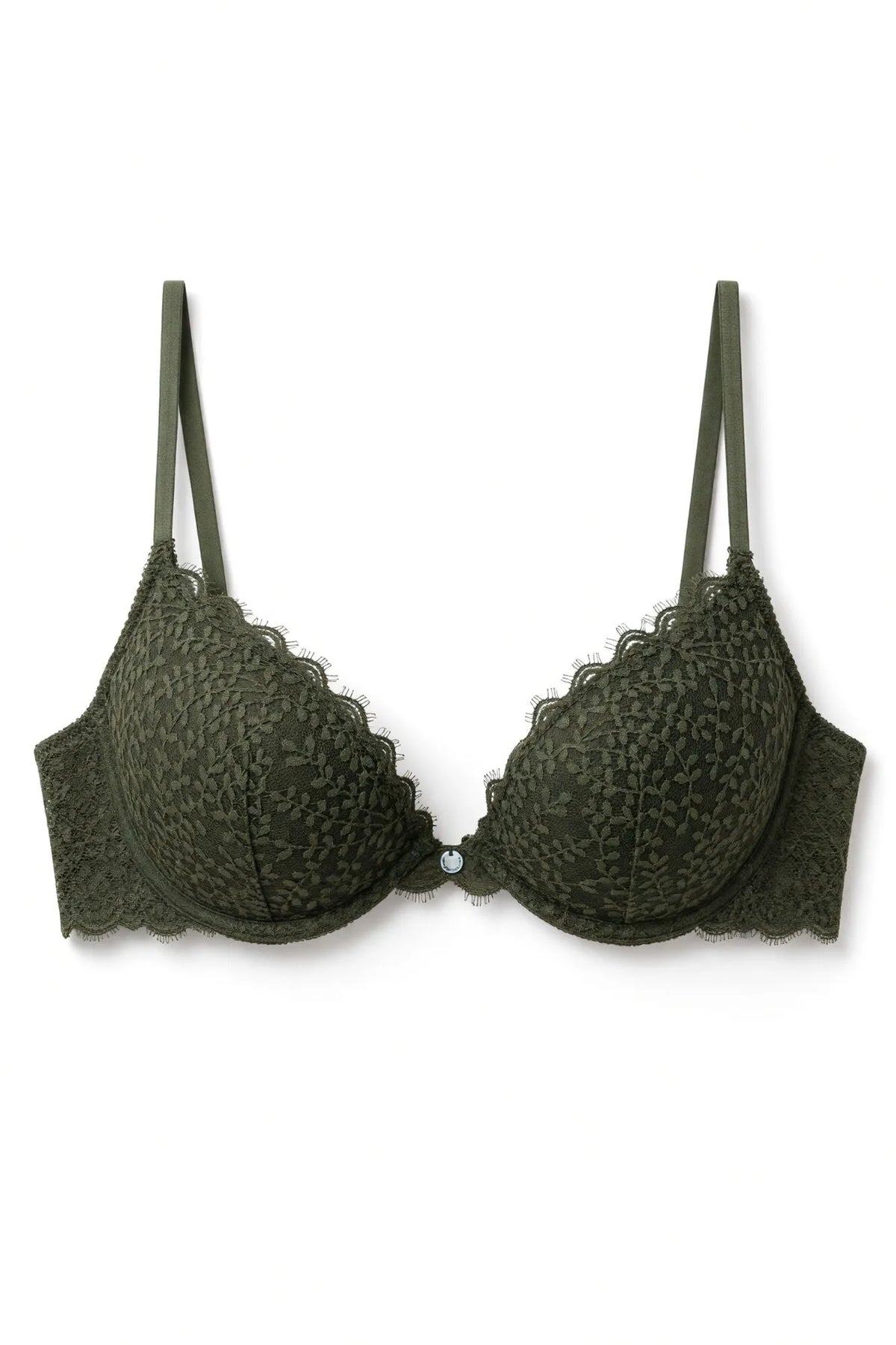 Women Secret Dark Khaki Women Green Lace Push Up Bra GORGEOUS in Different Cup Sizes SKU: 4024398_91 Image 05