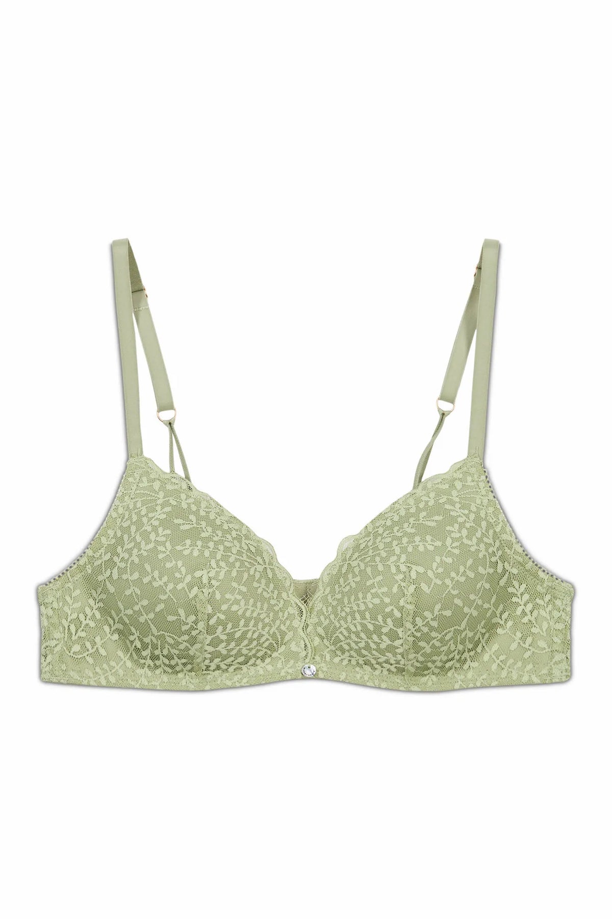 Women Secret Light Khaki Women CHARMING Khaki Lace Padded Triangle Bra SKU: 4024408_93 Image 05
