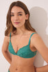 Women Secret_CHARMING Green Padding Lace Triangle Bra in Defferent Cup Sizes_4029229_22_01