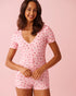 La Vie en Rose_Tickled Pink Strawberry_Spa Time Teddy Print Super Soft Short Sleeve Rompe_40300069_P60440_01