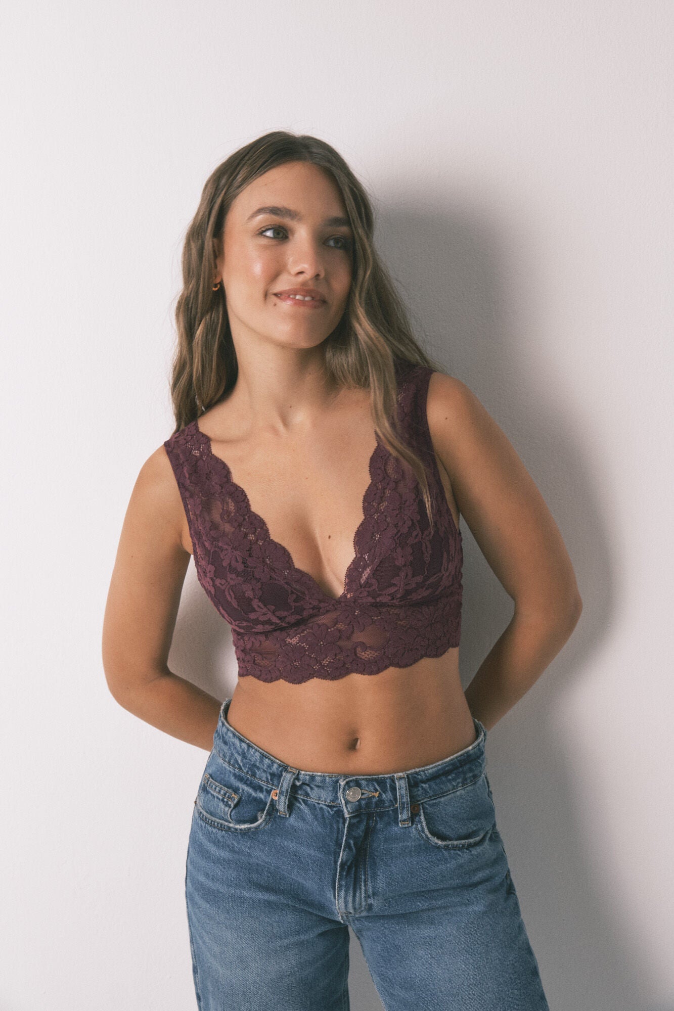 Women Secret_Wine_Garnet Lace Halterneck Bralette Bra_4032913_68_04