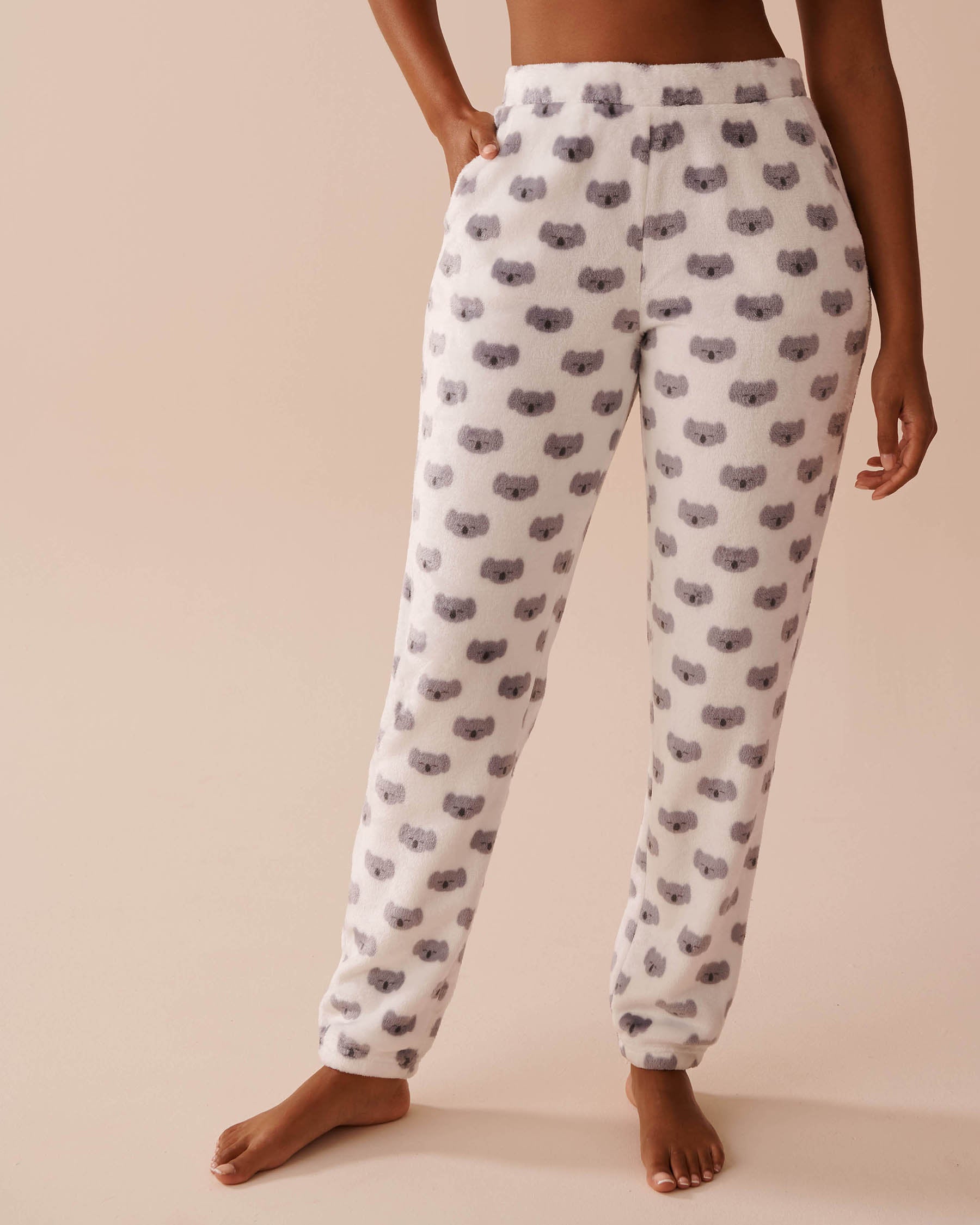 Koala Print Soft Plush Pajama Set_40400070_P10422_04