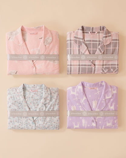 Teddy Bear Print Flannel PJ Set_40400073_P00382_07