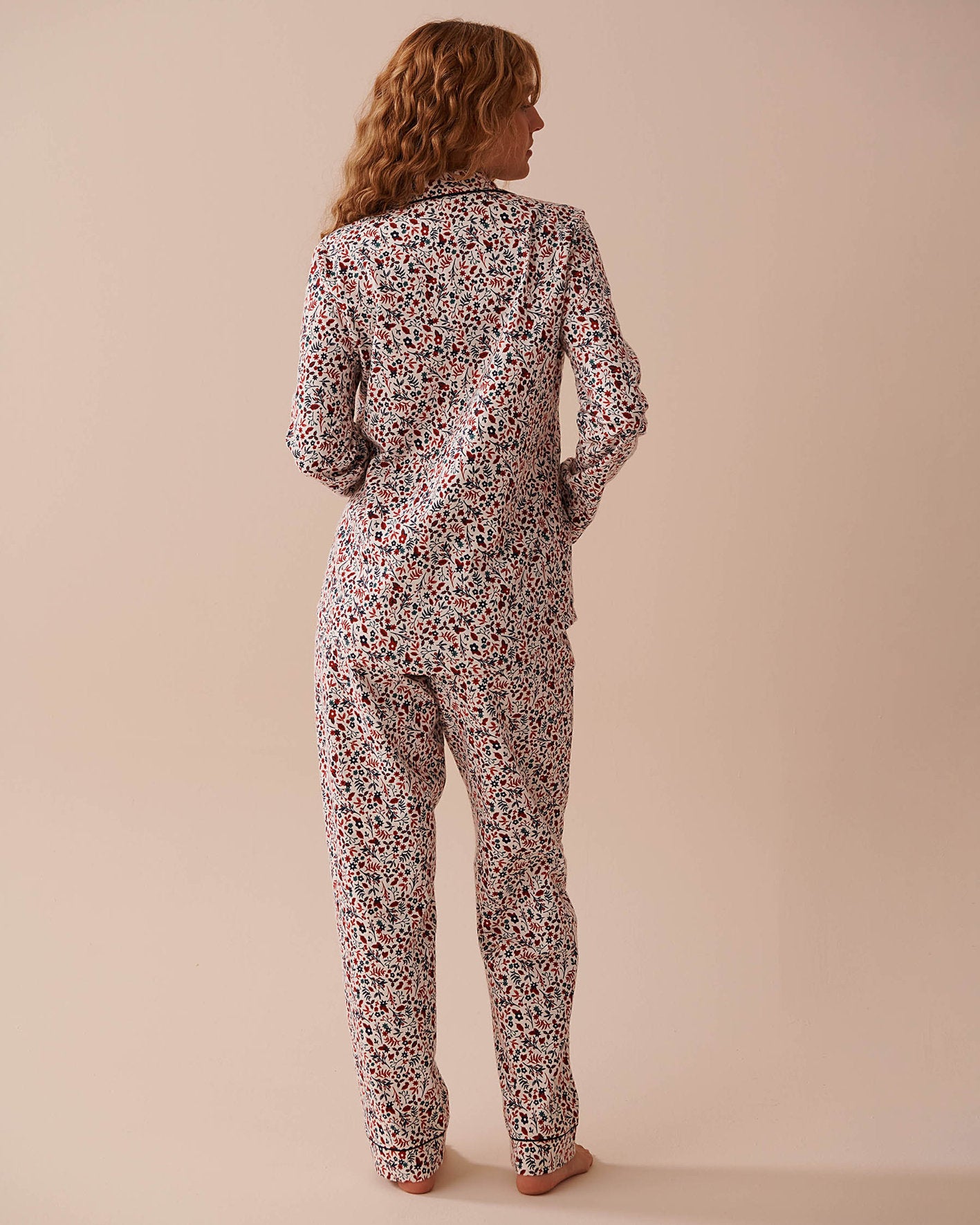 Teddy Bear Print Flannel PJ Set_40400073_P10439_02