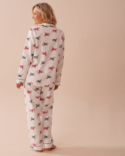 Teddy Bear Print Flannel PJ Set_40400073_P10440_02