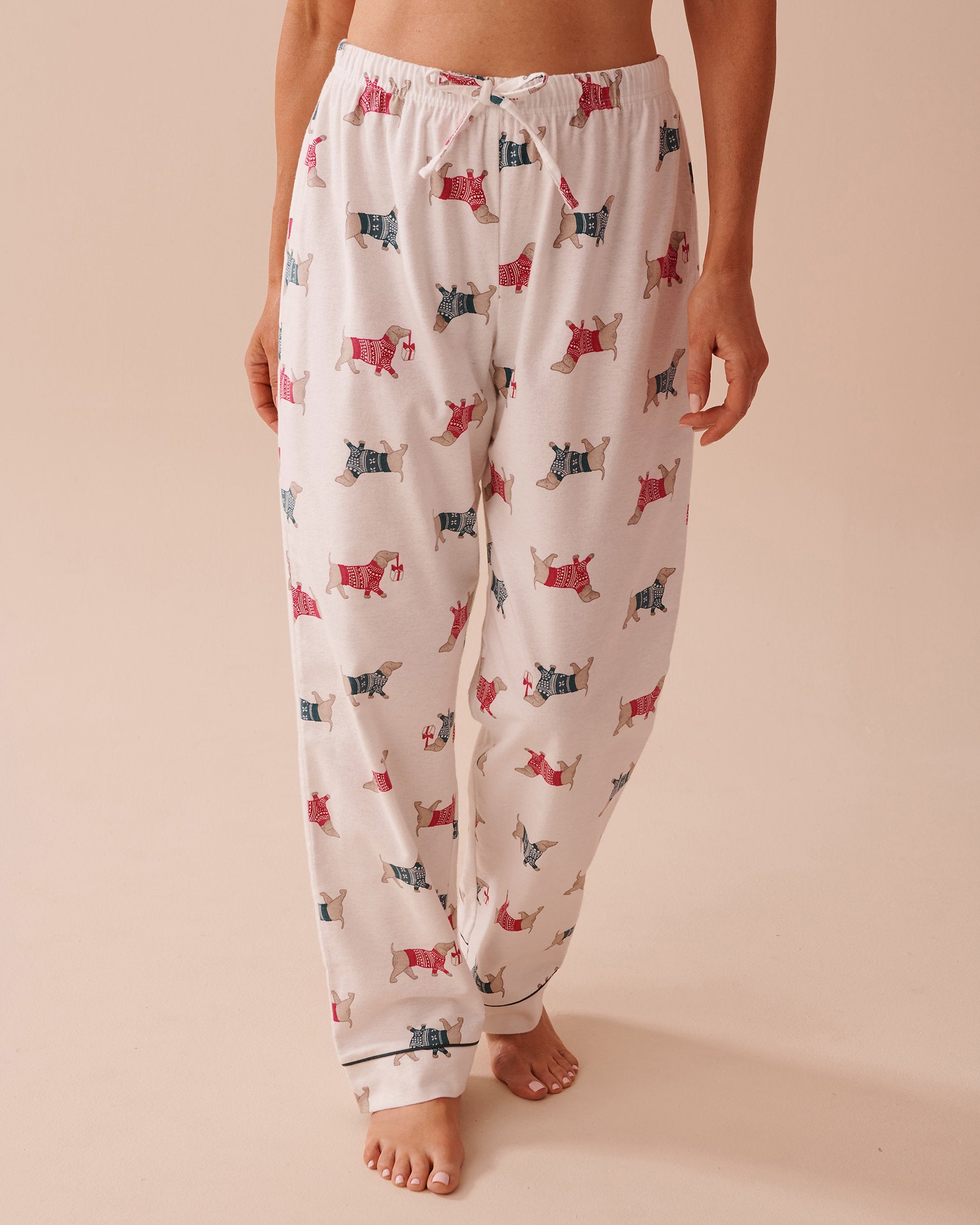 Teddy Bear Print Flannel PJ Set_40400073_P10440_04