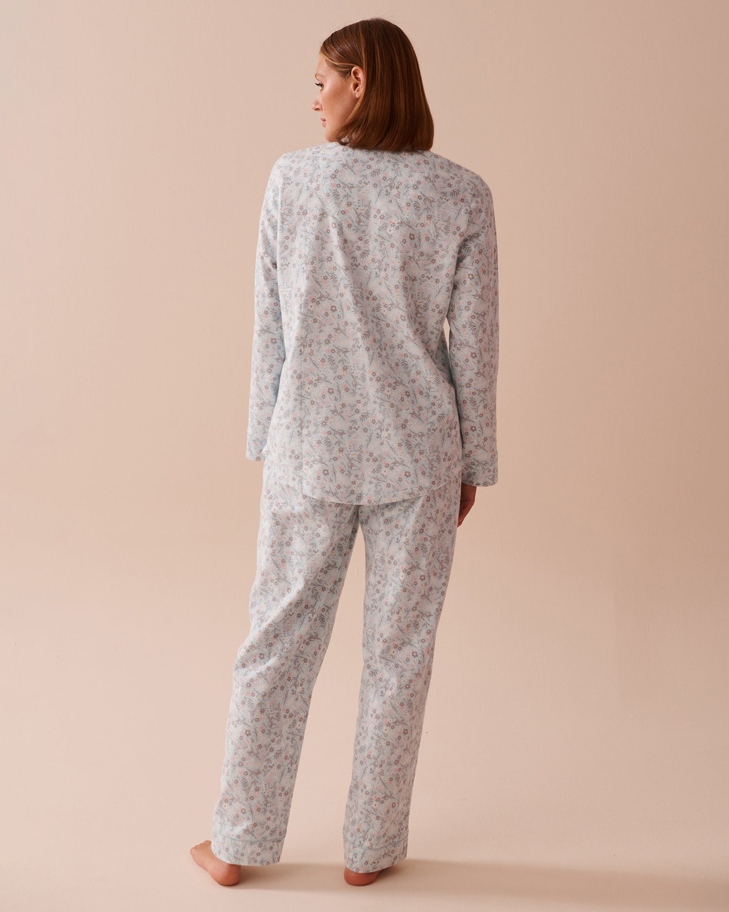 Teddy Bear Print Flannel PJ Set_40400073_P40374_02