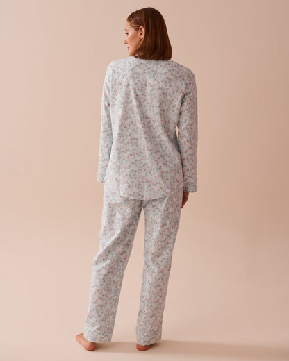 Teddy Bear Print Flannel PJ Set_40400073_P40374_02