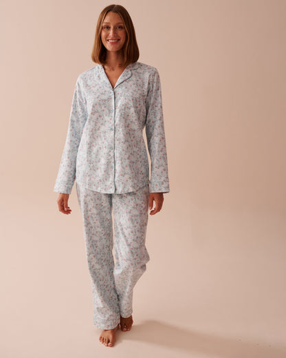 Teddy Bear Print Flannel PJ Set_40400073_P40374_03