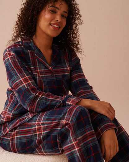 Teddy Bear Print Flannel PJ Set_40400073_P40376_03