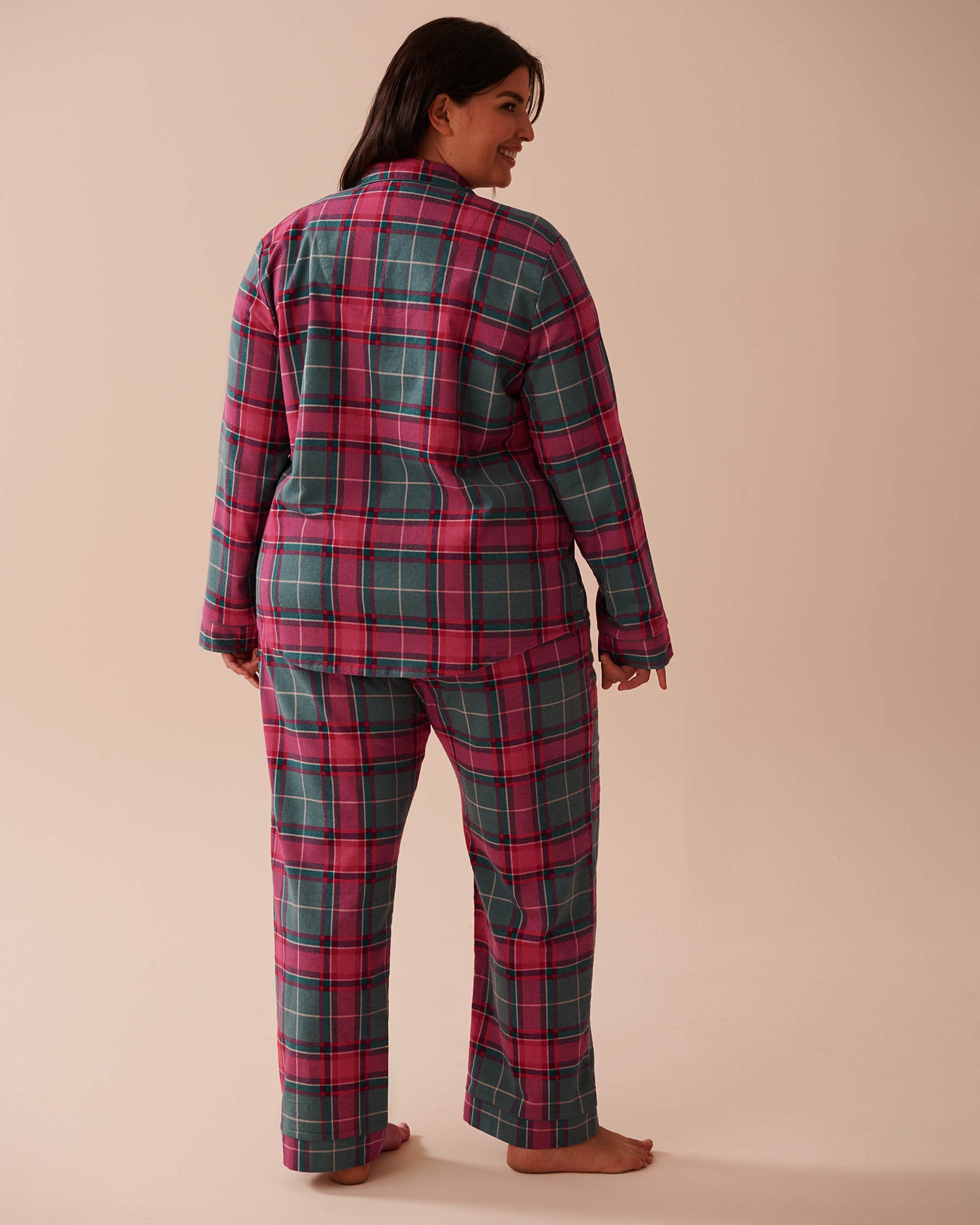 Teddy Bear Print Flannel PJ Set_40400073_P40377_02