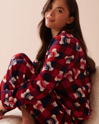 Teddy Bear Print Flannel PJ Set_40400073_P40381_03
