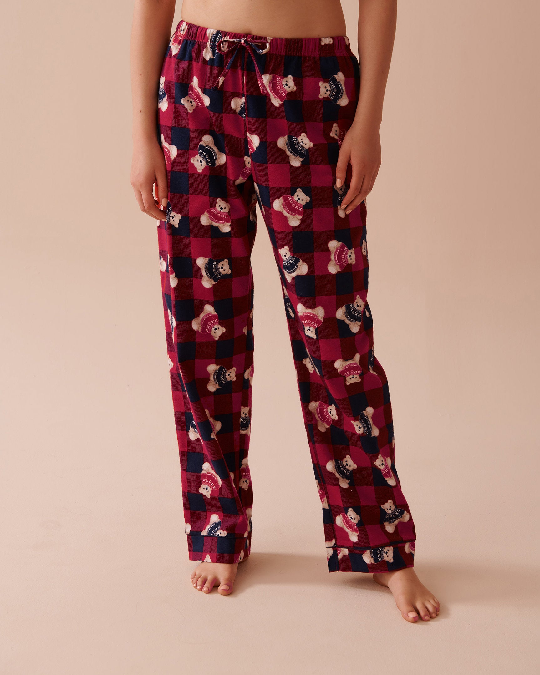 Teddy Bear Print Flannel PJ Set_40400073_P40381_05
