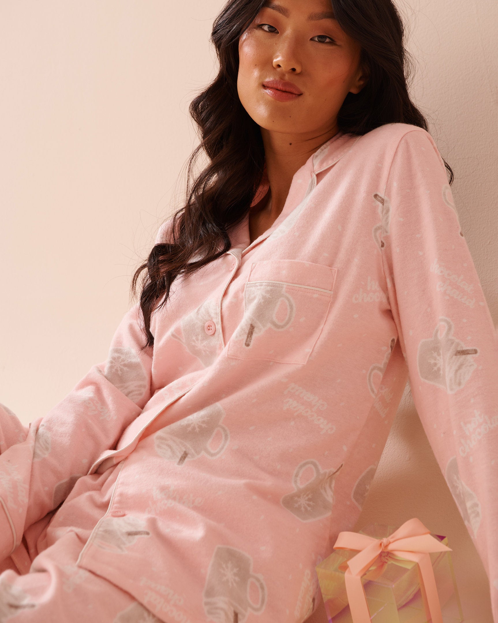 Teddy Bear Print Flannel PJ Set_40400073_P60285_03