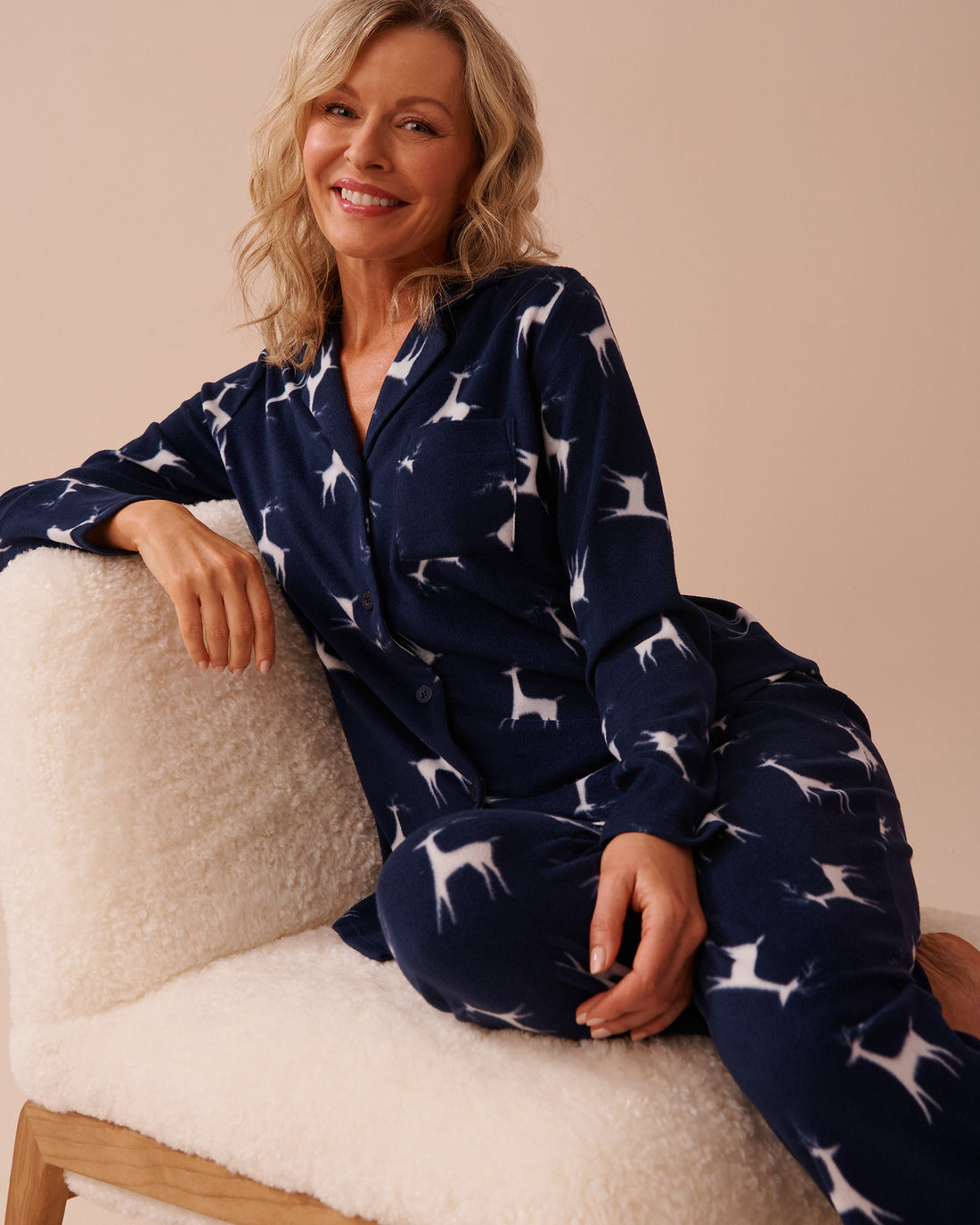 Deer Print Micropolar PJ Set_40400074_P40373_01