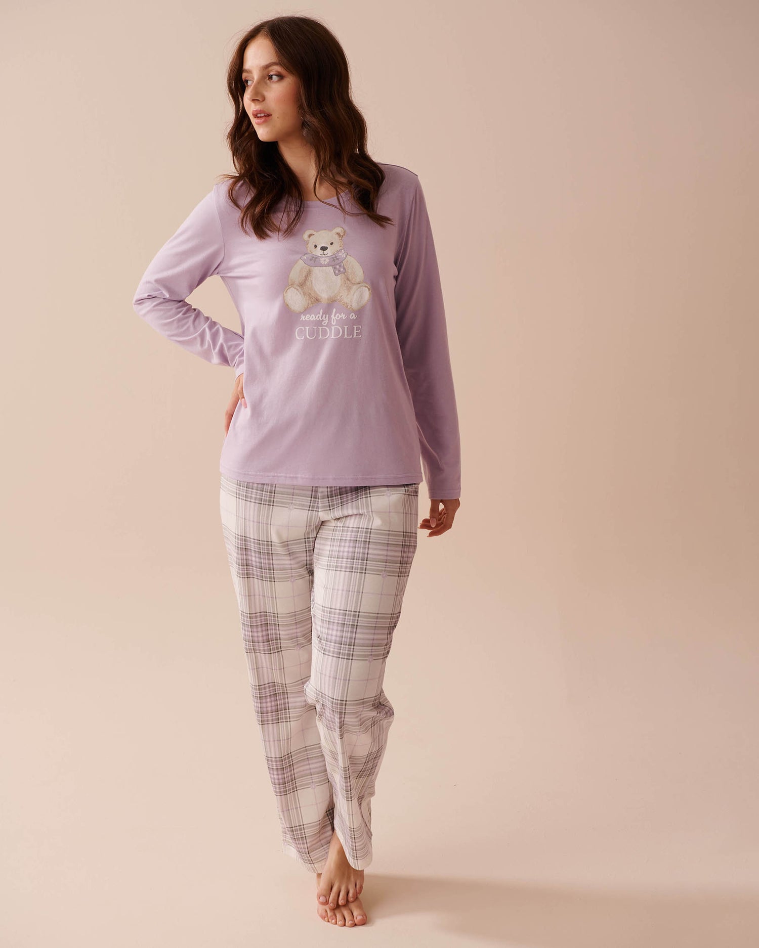 Blue Plaid Cotton PJ Set_40400075_P10442_03