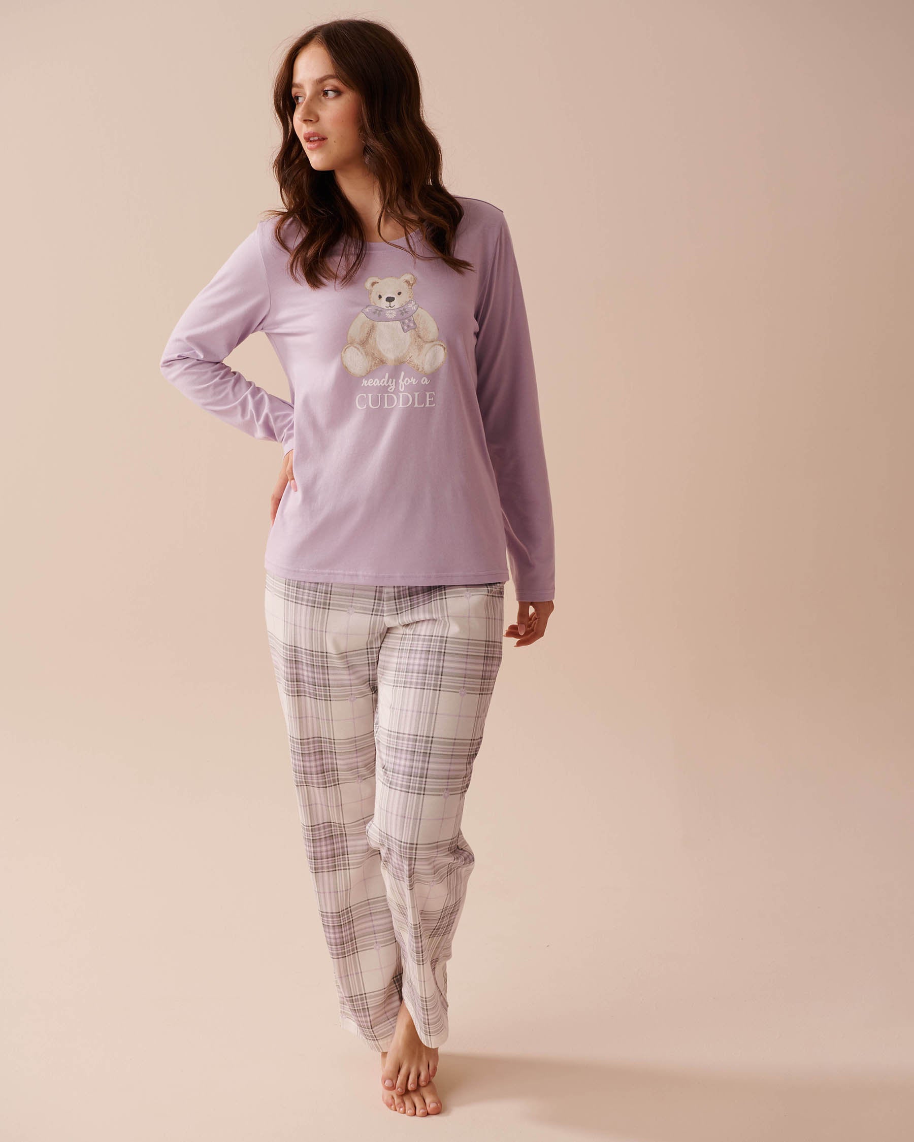 Blue Plaid Cotton PJ Set_40400075_P10442_03