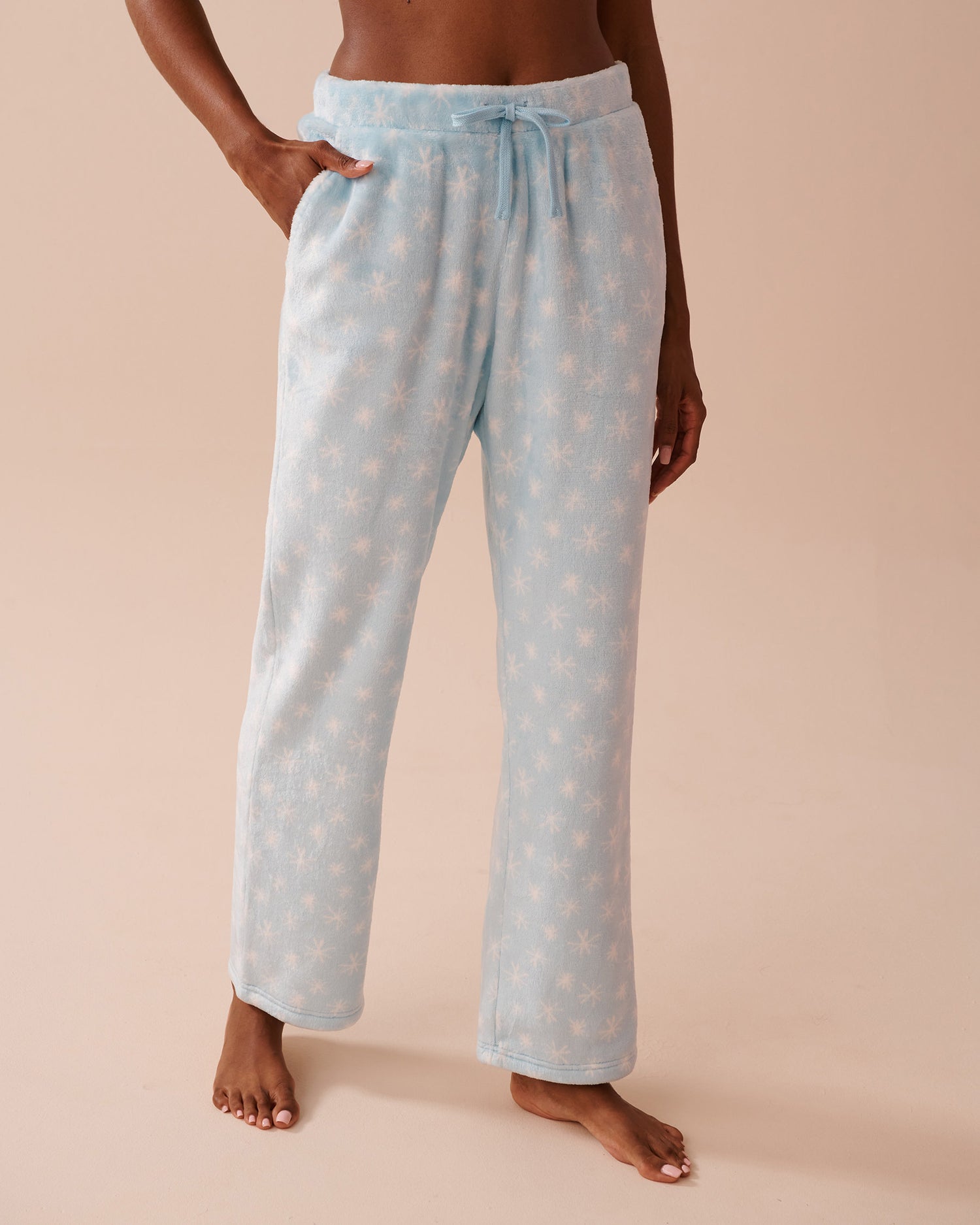 Penguin &amp; Snowflake Print Soft Plush PJ Set_40400076_P40389_04