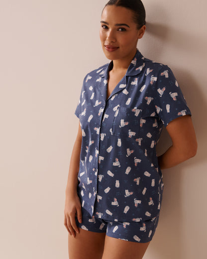 La Vie en Rose_Cat Print Shirt PJ Set_40400081_P40446_01