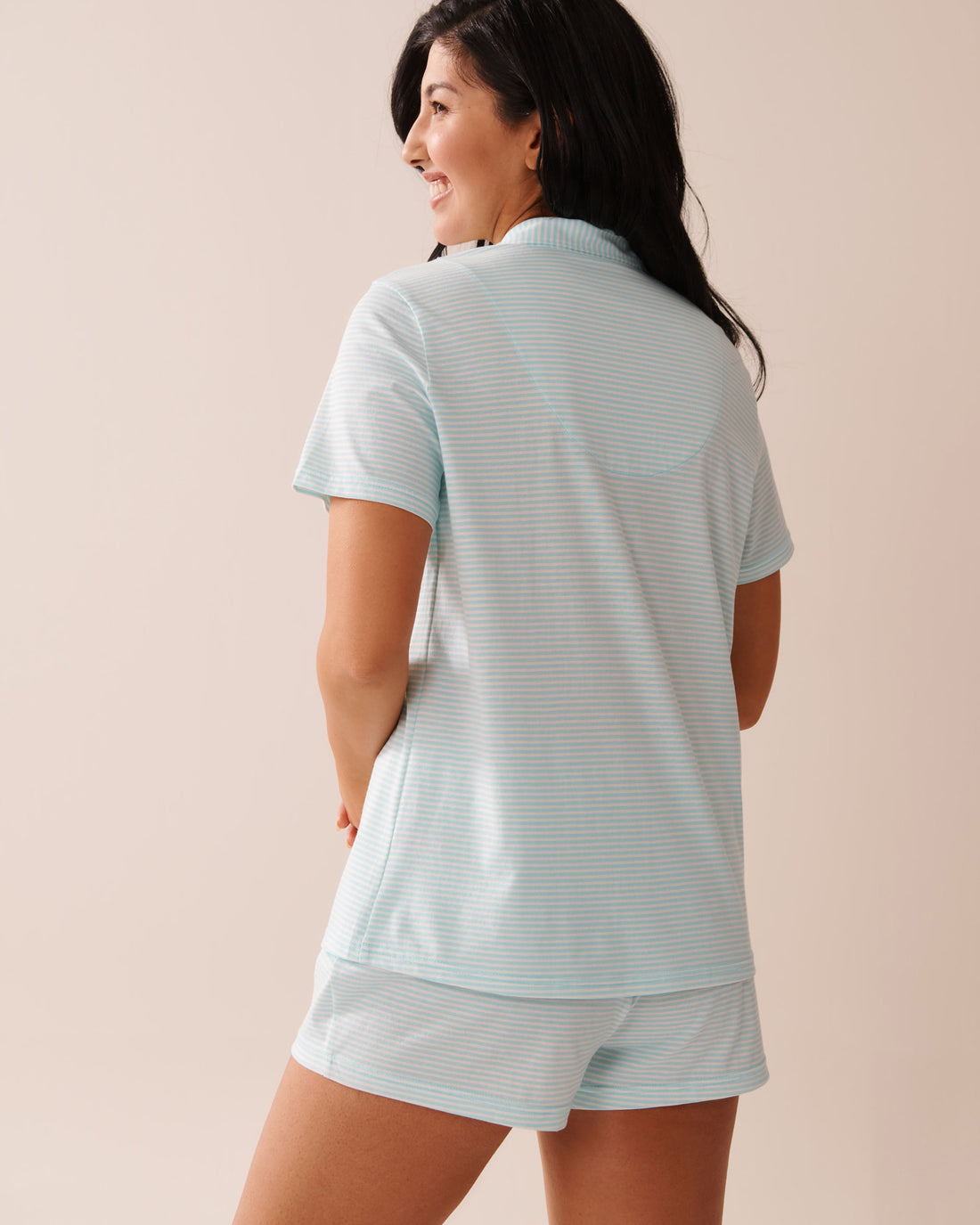 La Vie en Rose_Stripe Print Shirt PJ Set_40400081_P40447_02