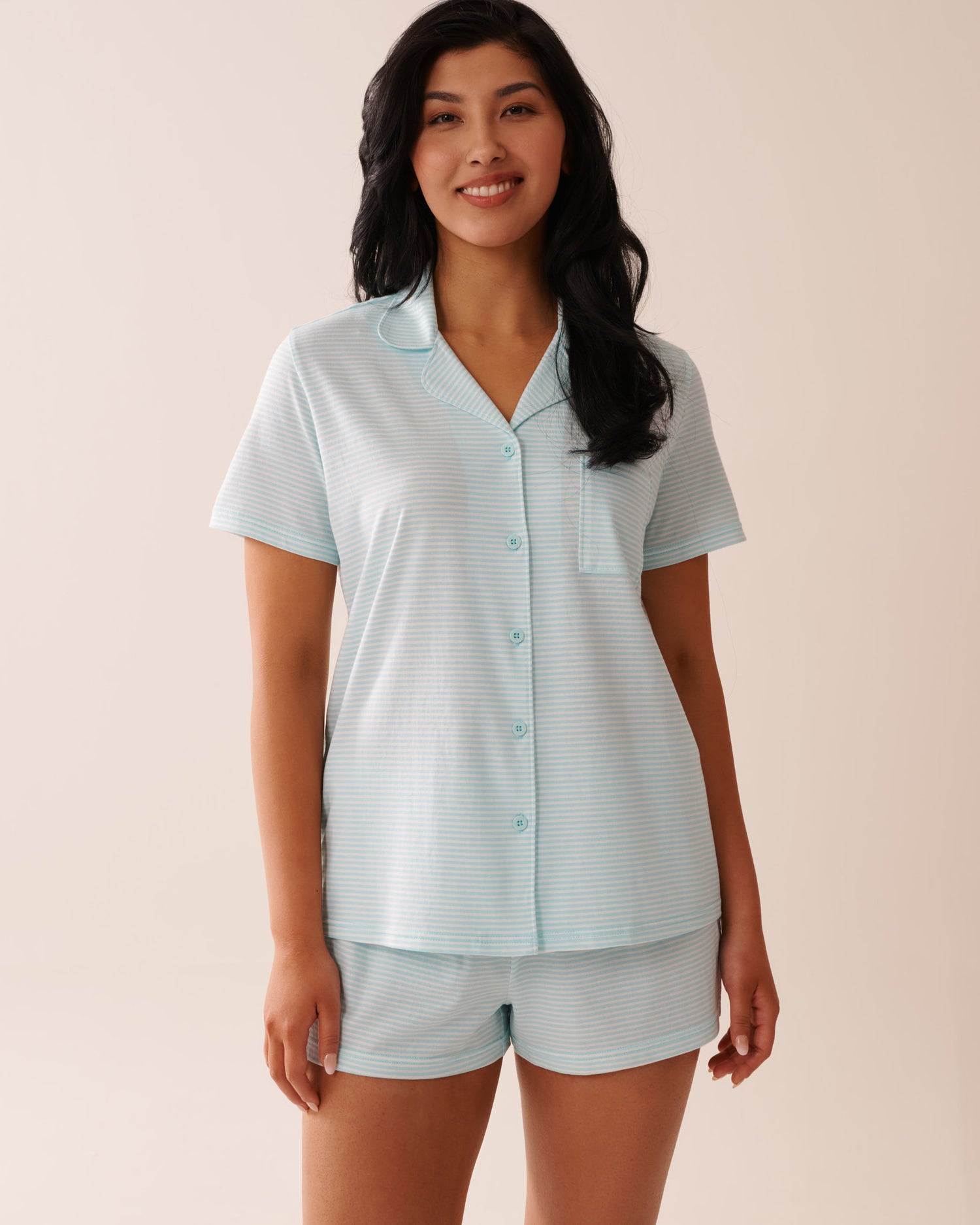 La Vie en Rose_Stripe Print Shirt PJ Set_40400081_P40447_03