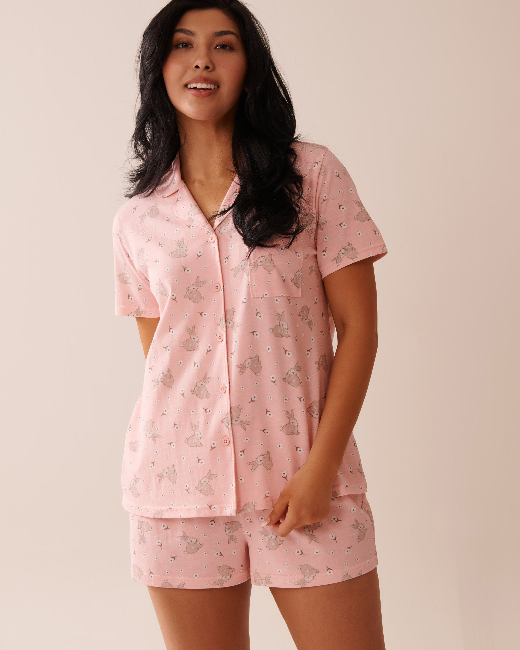 La Vie en Rose_Rabbit Print Shirt PJ Set_40400081_P60363_03