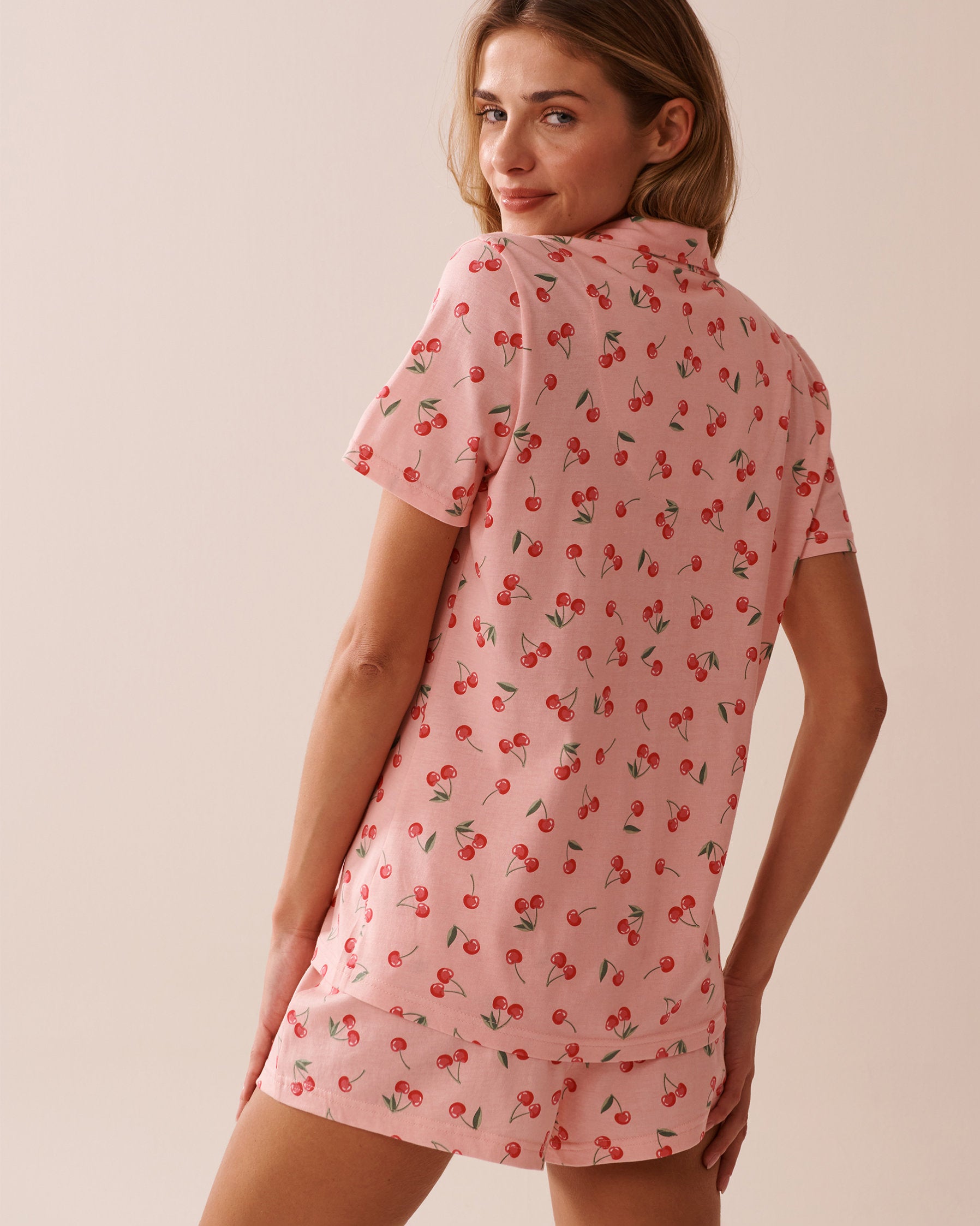 La Vie en Rose_Cherry Print Shirt PJ Set_40400081_P60365_02