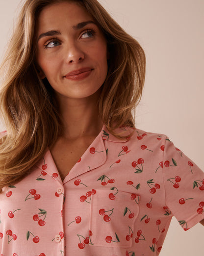 La Vie en Rose_Cherry Print Shirt PJ Set_40400081_P60365_03