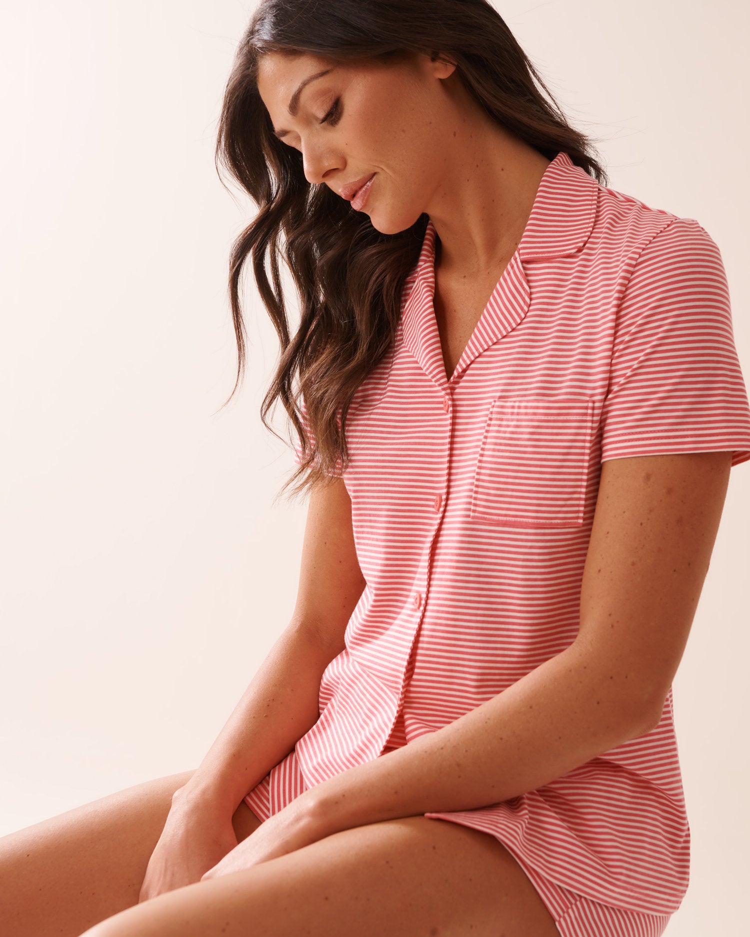 La Vie en Rose_Stripe Print Shirt PJ Set_40400081_P60366_04