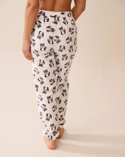 La Vie en Rose_Snow White Raccoon_Raccoon Print Soft Plush Pj Set_40400085_P10523_05