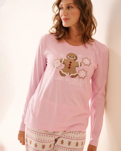 La Vie en Rose_Snow White Gingerbread_Gingerbread Print Cotton Pj Set_40400087_P10531_02