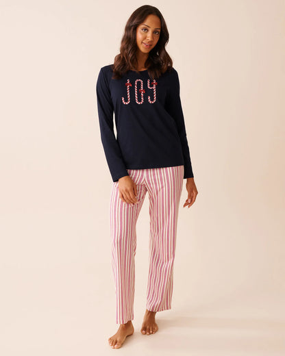 La Vie en Rose_Candy Cane Stripe_Candy Cane Print Cotton Pj Set_40400087_P10533_01