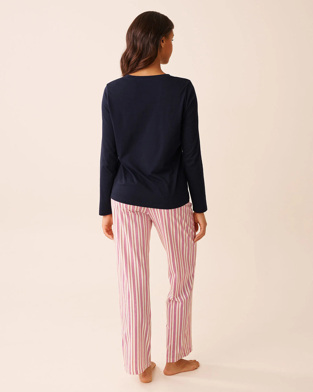 La Vie en Rose_Candy Cane Stripe_Candy Cane Print Cotton Pj Set_40400087_P10533_02