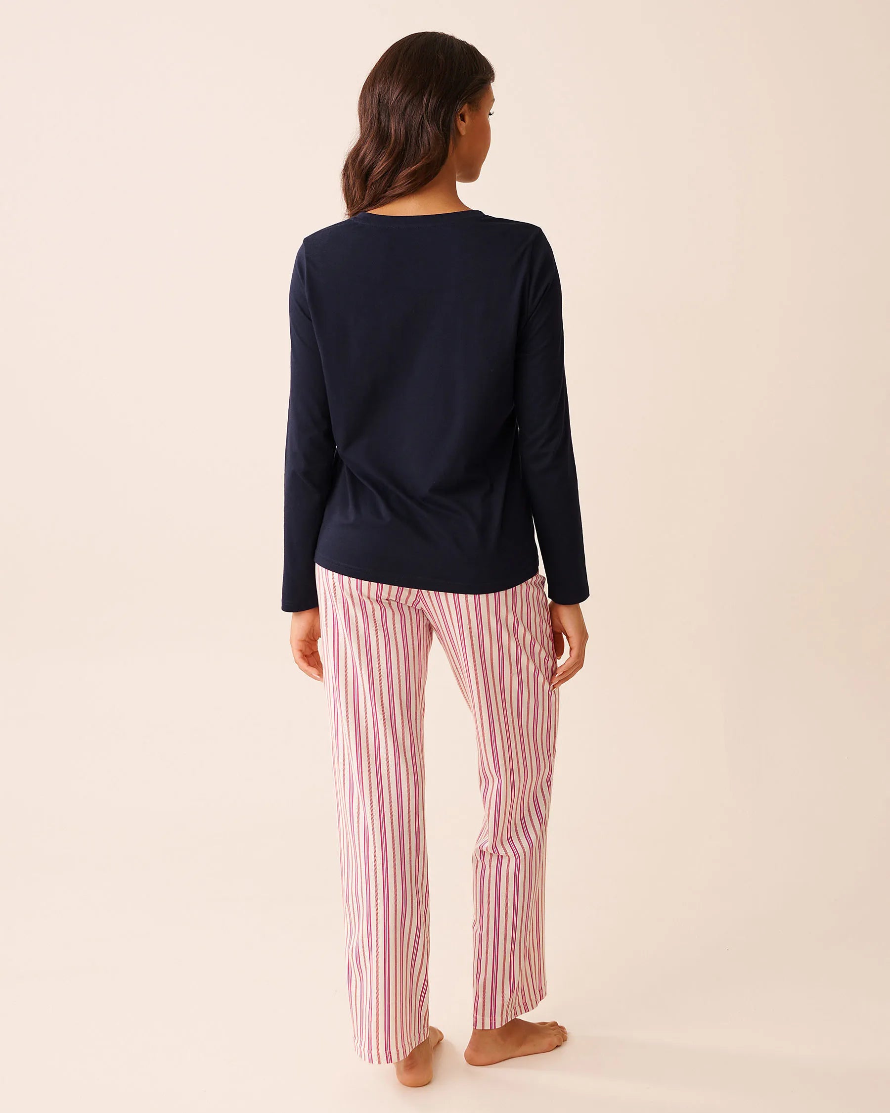 La Vie en Rose_Candy Cane Stripe_Candy Cane Print Cotton Pj Set_40400087_P10533_02