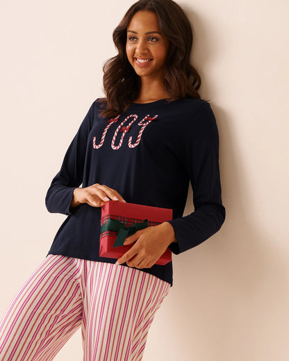 La Vie en Rose_Candy Cane Stripe_Candy Cane Print Cotton Pj Set_40400087_P10533_03